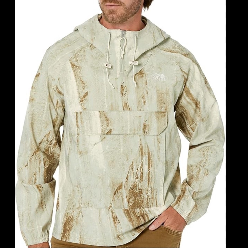 NWT NORTHFACE men’s print class v pullover in tea green granitic rock print XL